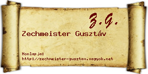 Zechmeister Gusztáv névjegykártya
